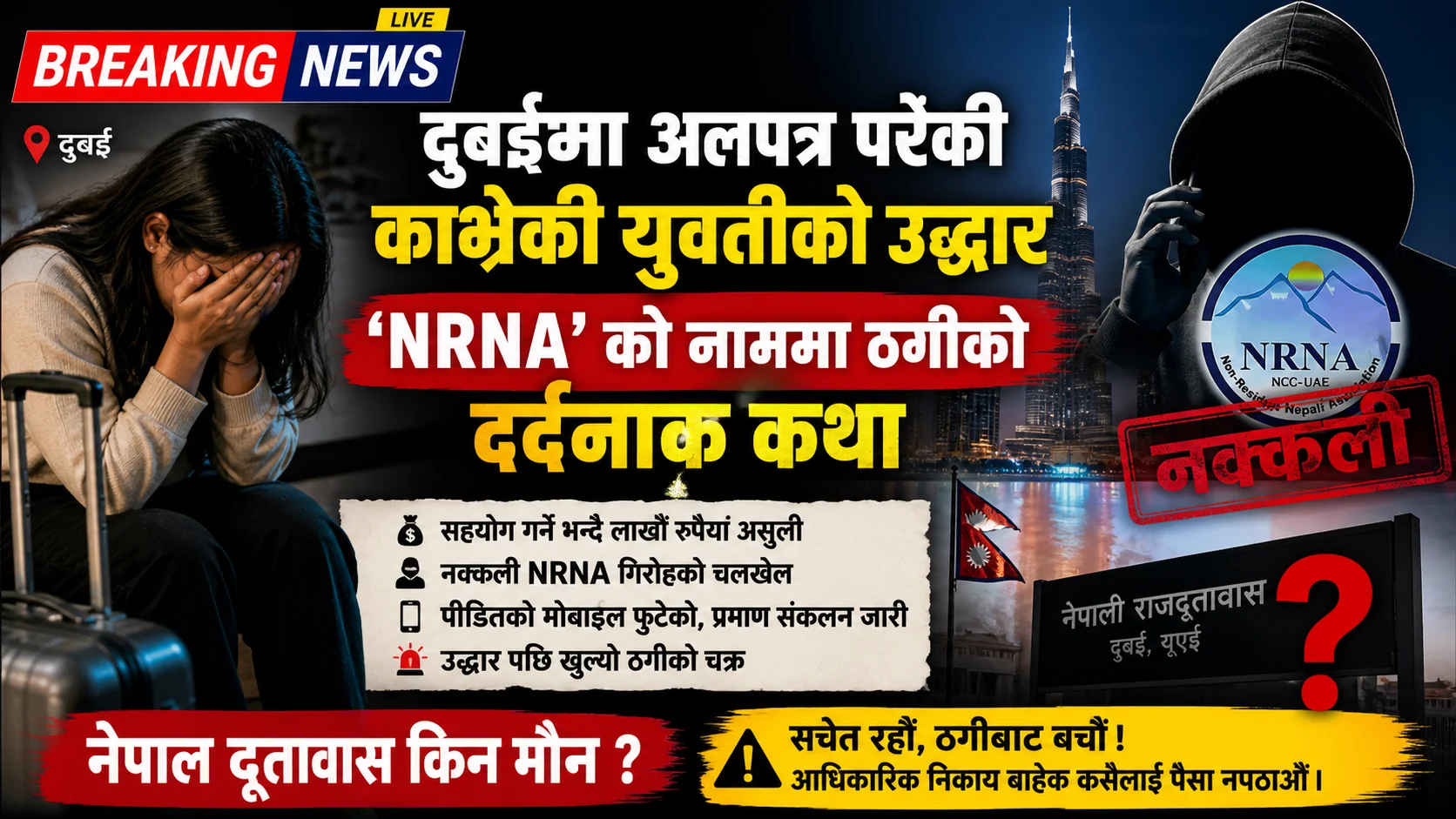 दुबईमा नेपाली युवती नक्कली NRNA को नाम बाट ठगिए — बास्तविक ‘NRNA’ ले पिडितलाई सकुशल उद्धार गरी नेपाल पर्कायो file 000000005a1471f484d700d28700ebee